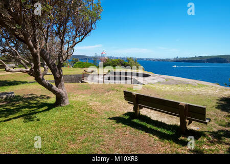 View from South Head Reserve near Hornby Lighthouse towards North Head and Manly, Watsons Bay, Sydney, Australia. Stock Photo