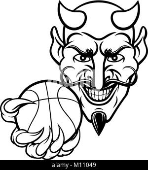 Devil Basketball Sports Mascot Stock Vector