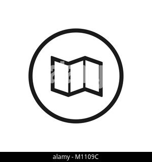 Triptych line icon with a circle on a white background. Vector illustration Stock Vector