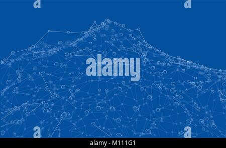 Global network connections with points and lines Stock Vector