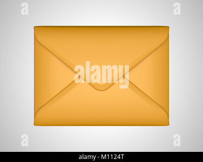 EMail and post: sealed paper envelope isolated over grey Stock Photo