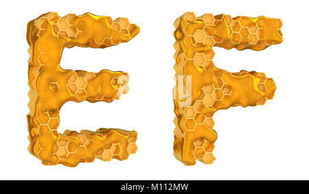 Honey font E and F letters isolated over white Stock Photo