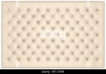 Beige Luxury buttoned leather mattress useful as background. Extralarge resolution Stock Photo