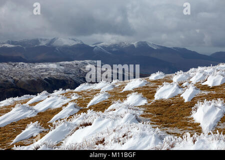 View from Stybarrow Dodd towards Grisedale Pike and Crag Hill, Lake District, Cumbria, England, UK Stock Photo