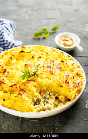 Fish pie with mashed potatoes