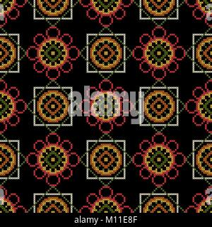 Vintage background with embroidered work Stock Vector