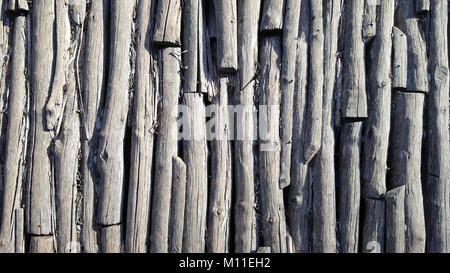 Old wooden logs as background texture Stock Photo