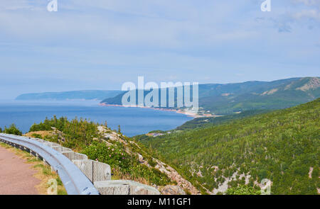 Coast of Cape Breton Island from the Cabot trail in the Cape Breton Highlands National Park, Nova Scotia, Canada. Stock Photo