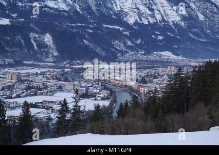 Schwaz Tyrol Pillberg  ski resort winter 2018 with a lot of snow Stock Photo