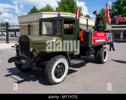 Voronezh, Russia - May 08, 2016, Soviet army truck GAZ AA on Victory Day Stock Photo