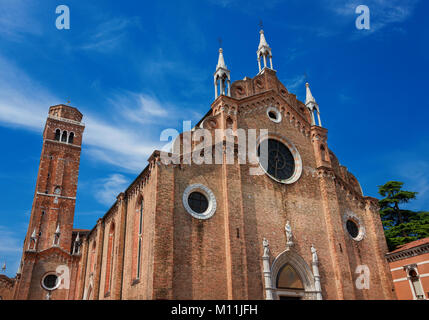 Santa Maria Gloriosa dei Frari Basilica, the biggest church in Venice, completed in the 15th century Stock Photo