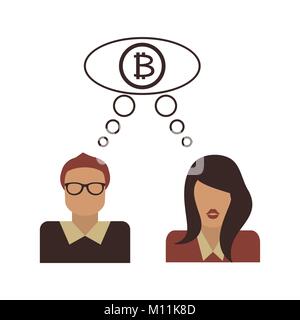 The bitcoin symbol. The concept of e-business Stock Vector