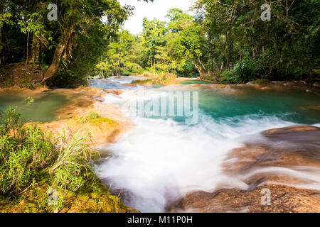 Rainforest waterfalls of Agua Azul near Palenque in Chiapas, Mexico Stock Photo