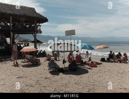 Beachside in the old town area of Puerto Vallarta, Mexico. Stock Photo