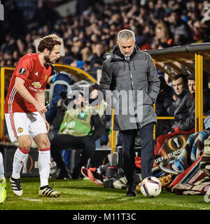 Jose Mourinho, Game moments in match 1/8 finals of the Europa League between FC 'Rostov' and 'Manchester United', 09 March 2017 in Rostov-on-Don, Russ Stock Photo