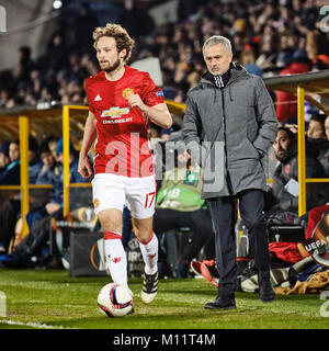 Jose Mourinho, Game moments in match 1/8 finals of the Europa League between FC 'Rostov' and 'Manchester United', 09 March 2017 in Rostov-on-Don, Russ Stock Photo