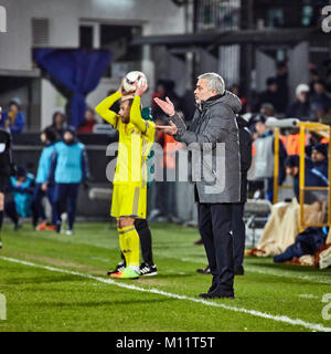 Jose Mourinho, Game moments in match 1/8 finals of the Europa League between FC 'Rostov' and 'Manchester United', 09 March 2017 in Rostov-on-Don, Russ Stock Photo