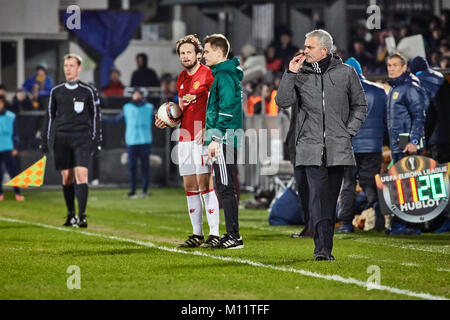 Jose Mourinho, Game moments in match 1/8 finals of the Europa League between FC 'Rostov' and 'Manchester United', 09 March 2017 in Rostov-on-Don, Russ Stock Photo