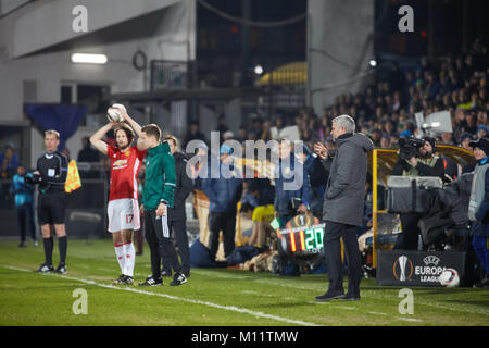 Jose Mourinho, Game moments in match 1/8 finals of the Europa League between FC 'Rostov' and 'Manchester United', 09 March 2017 in Rostov-on-Don, Russ Stock Photo