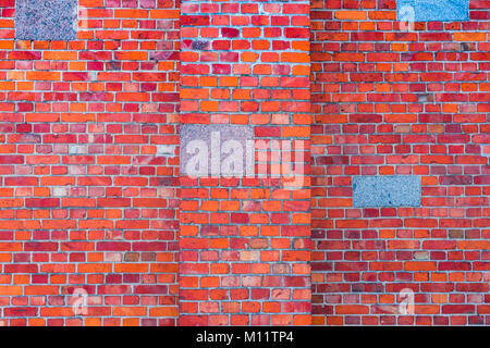 Old red brick wall texture background pattern Stock Photo