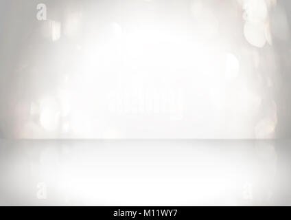 Bright nterior with empty wall and bokeh ligghts effect Stock Photo