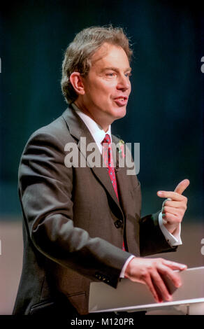 The Right Honourable Tony Blair, MP, the Prime Minister, speaking at an NHS conference in Brighton Stock Photo