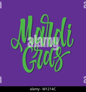 Mardi Gras - vector hand drawn brush pen lettering Stock Vector