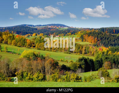 Autumn Landscape,Hohenau,Bavarian Forest,Lower Bavaria,Bavaria,Germany Stock Photo