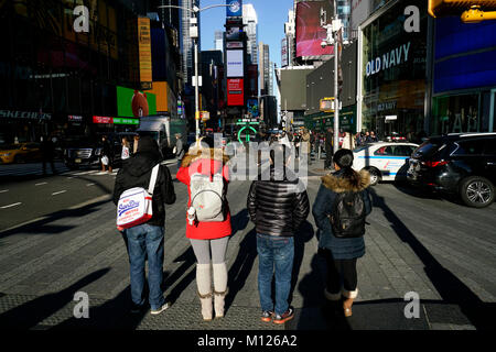 Visitors in Times Square.Manhattan.New York City.USA Stock Photo