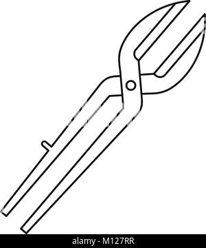 Metal scissors icon outline Stock Vector