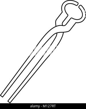 Vintage blacksmith pincers icon outline Stock Vector