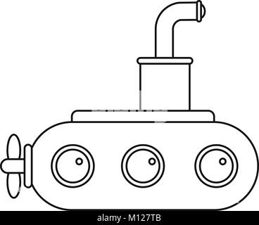 Submarine icon outline Stock Vector