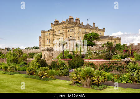 Calzean castle and blossoming garden in Scotland, UK Stock Photo