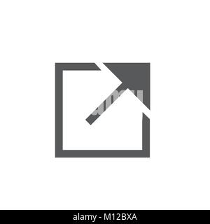External Link Icon with Arrow showing the user that they will leave app Stock Vector
