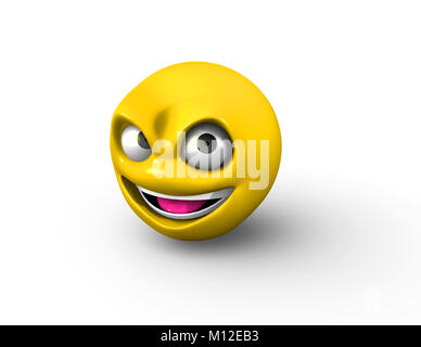3D naughty Emoji with frown Stock Photo