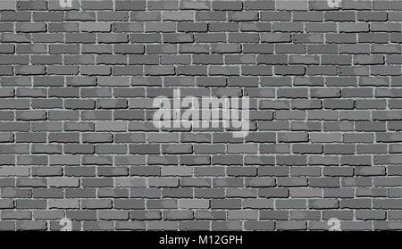 Gray brick wall - Illustration,  Shades of gray brick wall vector,  Realistic light and dark gray color brick wall Stock Vector