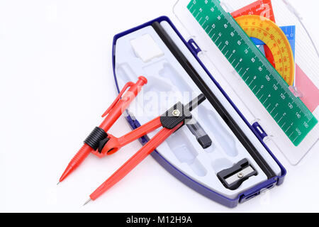 School supplies set on a white background Stock Photo