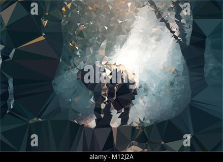 Poly art elephant in trees Stock Vector
