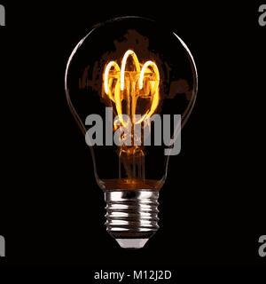 Vector lightbulb in darkness Stock Vector
