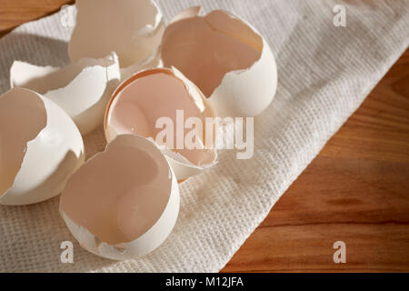 shells from fresh eggs in a home kitchen Stock Photo