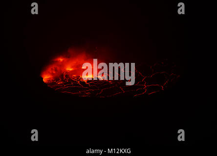 Nyiragongo volcano in the Virunga mountains, D.R.C Stock Photo