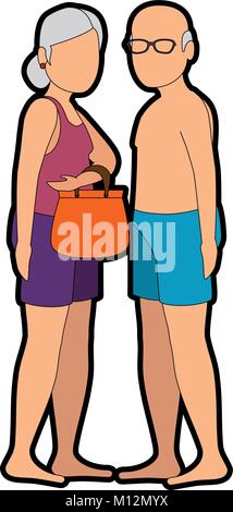 grandparents in beach outfit vector illustration design Stock Vector