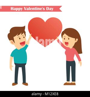 characters couples happy valentines day isolated on white background. Stock Vector