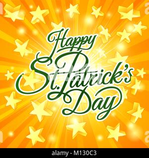 Happy St Patricks Day Star Sign Background Stock Vector