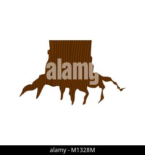 Stump isolated. dead tree on white background. Vector illustration Stock Vector