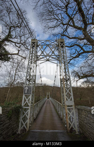 Llanstephan bridge over river Wye, near Builth Wells in Wales, UK Stock Photo