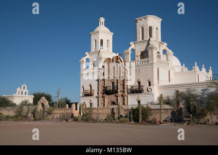 The historic Mission San Xavier del Bac Tucson, Arizona Stock Photo