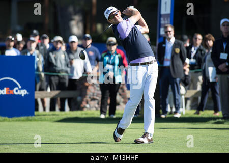 San Diego, USA. 25th Jan, 2018. Lanto Griffin on 1st hole during opening round on South Course of the Farmers Open at the Torrey Pines golf course in San Diego, Ca on January 25, 2018. Jevone Moore Credit: csm/Alamy Live News Stock Photo