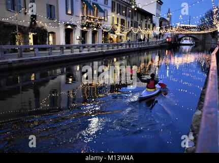 Canals of Milan , Navigili Stock Photo