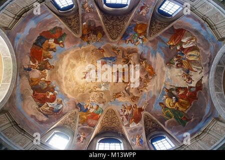 Italy, Latium, Rome, historic centre listed as World Heritage by UNESCO, San Giacomo in Augusta church fresco by Silverio Capparoni Stock Photo